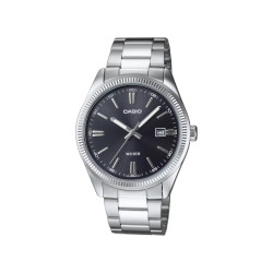 Casio MTP-1302D-1A1 unisex Heritage Grande Fluted Bezel Graphite Dial