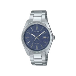 Casio MTP-1302DA-2A1 unisex Heritage Grande Fluted Bezel Navy Blue Sendblasted Dial