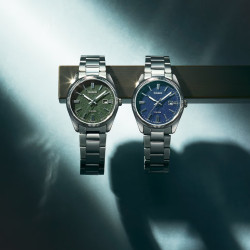 Casio MTP-1302DA-2A1 unisex Heritage Grande Fluted Bezel Navy Blue Sendblasted Dial