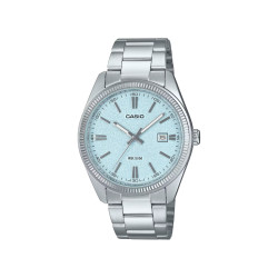 Casio MTP-1302DA-2A2 unisex Heritage Grande Fluted Bezel Sky Blue Sendblasted Dial