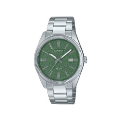 Casio MTP-1302DA-3A unisex Heritage Grande Fluted Bezel Green Sendblasted Dial