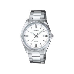 Casio MTP-1302PD-7A1 unisex Heritage Grande Fluted Bezel White Dial