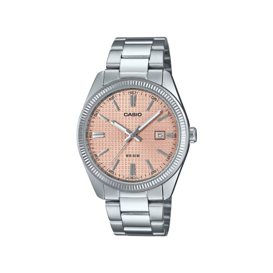 Casio MTP-1302PE-4A unisex Heritage Grande Fluted Bezel Mocha Mousse Dial