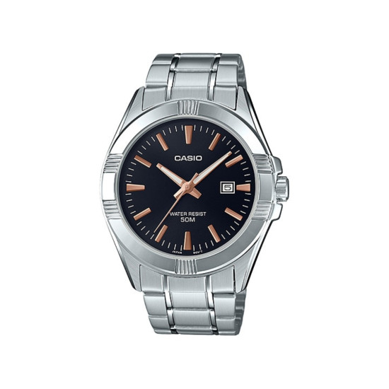 Casio MTP-1308D-1A2 muški sat Classic Black Dial Rose Gold Tone detail