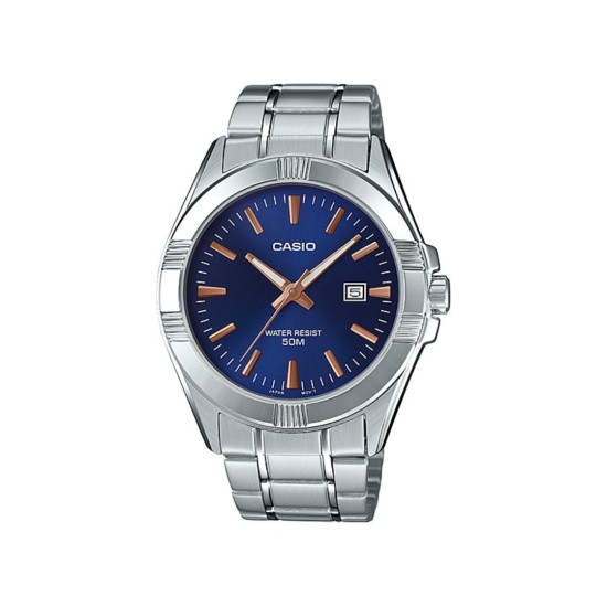 Casio MTP-1308D-2A muški sat Classic Navy Blue Rose Gold Tone detail