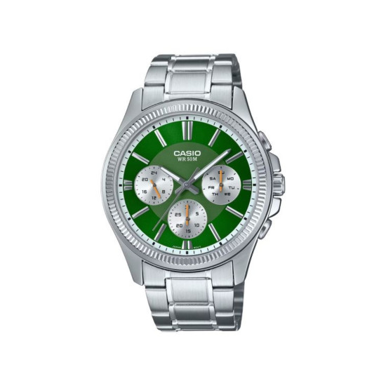 Casio MTP-1375D-3A muški sat Classic Day Date Fresh Green Dial