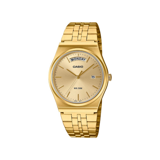 Casio MTP-B146G-9A Unisex Vintage 80s Classic Day Date Gold Tone Champagne Dial
