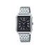 Casio MTP-B190D-1B muški sat Classic Roman Numerals Silver Tone pravougaoni Black Dial 31mm Old Money Style