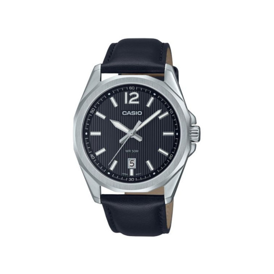Casio MTP-E725L-1A muški sat Classic Date Black Kožni kaiš