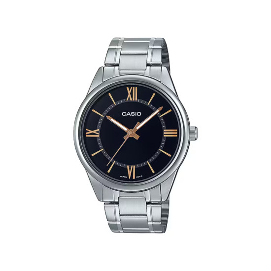 Casio MTP-V005D-1B5 muški sat Basic Black Dial Rose Gold detail