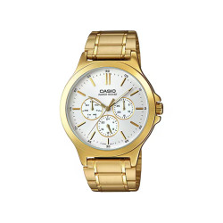 Casio MTP-V300G-7A muški sat Multifunkcionalni Elegantni Gold Tone White Dial