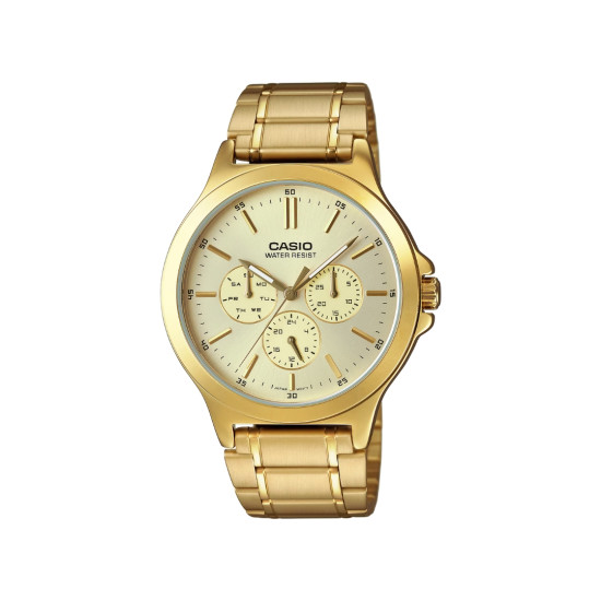 Casio MTP-V300G-9A muški sat Multifunkcionalni Elegantni Gold Tone Champagne Dial