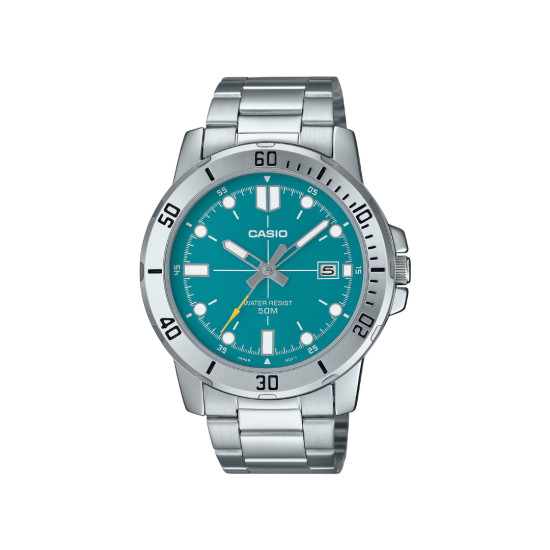 Casio MTP-VD01D-3E2 unisex Bold Grande Petrol Green Dial Dot Indices