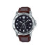 Casio MTP-VD300L-1E unisex Day Date Bold Grande Brown Kožni kaiš Black Dial Dot Indices