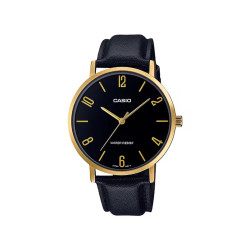 Casio MTP-VT01GL-1B2 unisex Minimalist Grande kožni kaiš Black