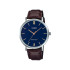 Casio MTP-VT01L-2B unisex Minimalist Grande kožni kaiš Brown Deep Blue Dial