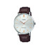 Casio MTP-VT01L-7B2 unisex sat Minimalist Grande Brown kožni kaiš Sunray White Dial 40mm