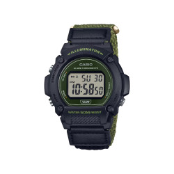 Casio W-219HB-3A muški tinejdž sat Sport Digital Olive Green Black tekstilni kaiš 47mm