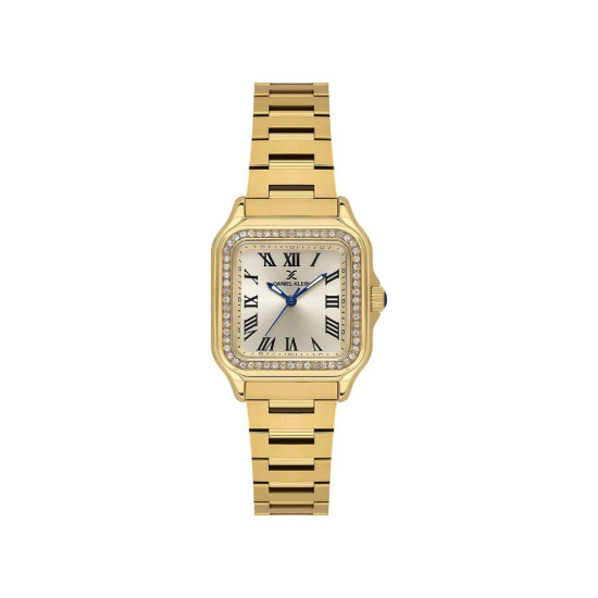 DANIEL KLEIN DK14040-2 ženski sat Roman Numerals Gold Tone pravougaoni Champagne Dial Edition 28mm