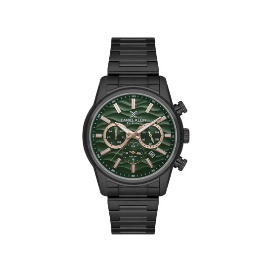 DANIEL KLEIN DK14062-5 muški sat Multifunkcionalni Exclusive Black Stainless Steel Deep Green 43mm Rose Gold Detail