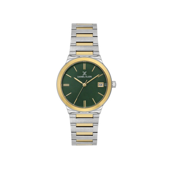 DANIEL KLEIN DK14110-3 ženski sat Classic Date Two Tone Silver Gold Sunray Deep Green Dial Edition 32mm