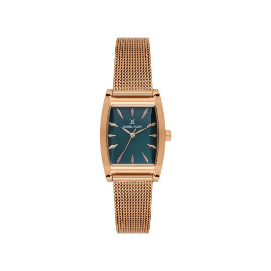 DANIEL KLEIN DK14119-6 ženski sat Elegant Mini Rose Gold Mesh Band pravougaoni Sunray Petrol Blue Dial 23mm
