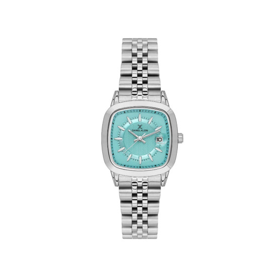 DANIEL KLEIN DK14129-2 ženski sat Cushion Old Money Style Silver Stainless Steel Turquoise Dial 29mm