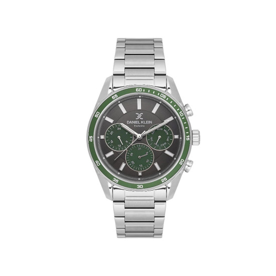 DANIEL KLEIN DK14220-5 muški sat Multifunkcionalni Exclusive Silver Stainless Steel Sunray Green Gray Dial 43mm