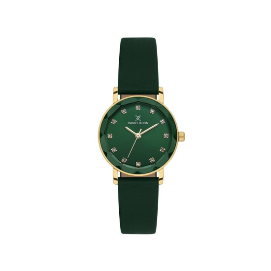 DANIEL KLEIN DK14317-2 ženski sat Timeless Classic Gold Tone Green kožni kaiš  Sunray Emerald Green Dial 28mm Bestseller
