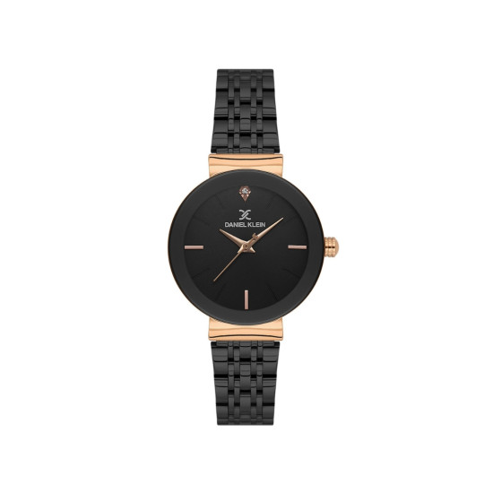 DANIEL KLEIN DK14330-6 ženski sat Lady Minimalist Elegance Black Rose Gold Tone Sunray Black Dial 30mm Bestseller
