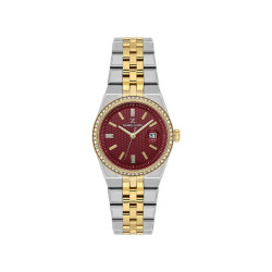 DANIEL KLEIN DK14717-5 ženski sat Crystal Elegance Date Two Tone Bordo Textured Dial 30mm Bestseller