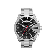 Diesel DZ4308 muški sat Mega Chief Chronograph XL Silver Tone Black Dial 51mm