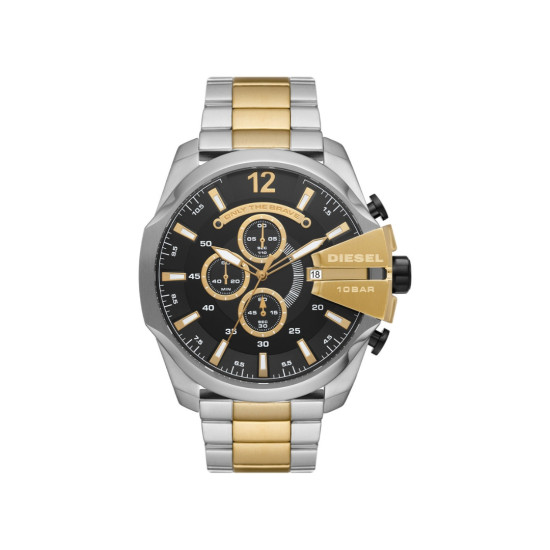 Diesel DZ4581 muški sat Mega Chief Chronograph XL Two Tone Silver Gold Black Dial 51mm