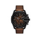 Diesel DZ4692 muški sat Mega Chief Slim Chronograph Sunray Gradient Dial in Black and Brown kožni kaiš 48mm