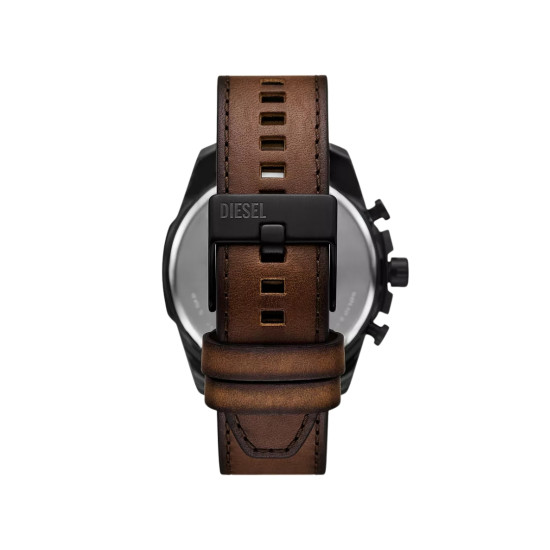 Diesel DZ4692 muški sat Mega Chief Slim Chronograph Sunray Gradient Dial in Black and Brown kožni kaiš 48mm