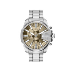 Diesel DZ4702 muški sat Mega Chief Slim Chronograph Silver Tone Sunray Champagne Dial Edition 48mm
