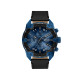 Diesel DZ4703 muški sat Spiked Chronograph Black and Blue Sunray Dial kožni kaiš 49mm