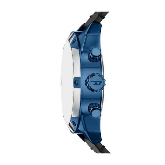 Diesel DZ4703 muški sat Spiked Chronograph Black and Blue Sunray Dial kožni kaiš 49mm