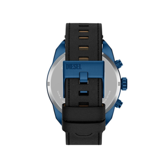 Diesel DZ4703 muški sat Spiked Chronograph Black and Blue Sunray Dial kožni kaiš 49mm