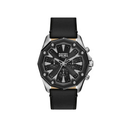 Diesel DZ4710 muški sat Stinger Chronograph Black kožni kaiš 46mm