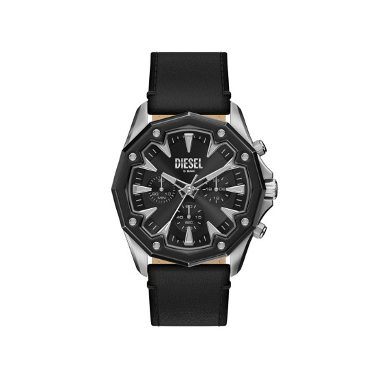 Diesel DZ4710 muški sat Stinger Chronograph Black kožni kaiš 46mm