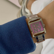 DKNY DK1L001M0035 ženski sat City Maxi pravougaono kućište Pink Logo Dial 29mm