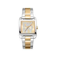 DKNY DK1L001M0075 ženski sat City Maxi Two Tone Silver Gold pravougaono kućište Logo Champagne Dial Edition 29mm