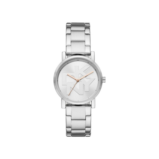 DKNY NY2957 ženski sat Soho Silver Tone Logo Dial Rose Gold Detail 34mm