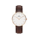 Daniel Wellington DW00100039 muški sat Classic Bristol Rose Gold Tone kožni kaiš Dark Brown Minimal White Dial 36mm