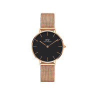 Daniel Wellington DW00100161 ženski sat Petite Melrose Rose Gold Tone Mesh Band Minimal Black Dial 32mm