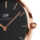 Daniel Wellington DW00100161 ženski sat Petite Melrose Rose Gold Tone Mesh Band Minimal Black Dial 32mm