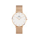 Daniel Wellington DW00100305 ženski sat Petite Melrose Rose Gold Tone Mesh Band Minimal White Dial 36mm