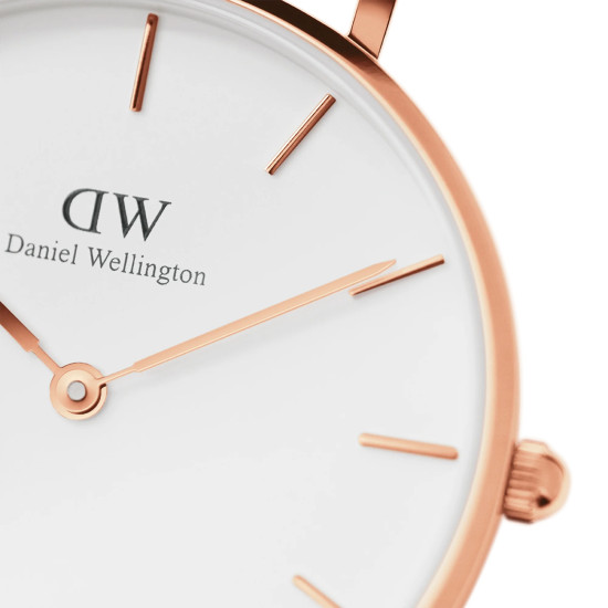 Daniel Wellington DW00100305 ženski sat Petite Melrose Rose Gold Tone Mesh Band Minimal White Dial 36mm