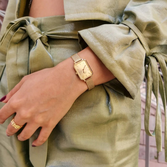 Daniel Wellington DW00100485 ženski sat Quadro Pressed Unitone Gold Tone Monochromatic 20mm